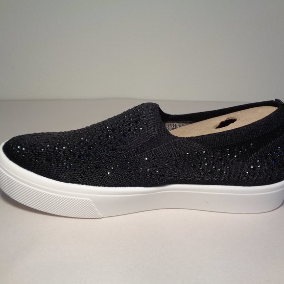 Skechers Size 7 M POPPY Black Woven New Sneakers - Picture 5 of 13
